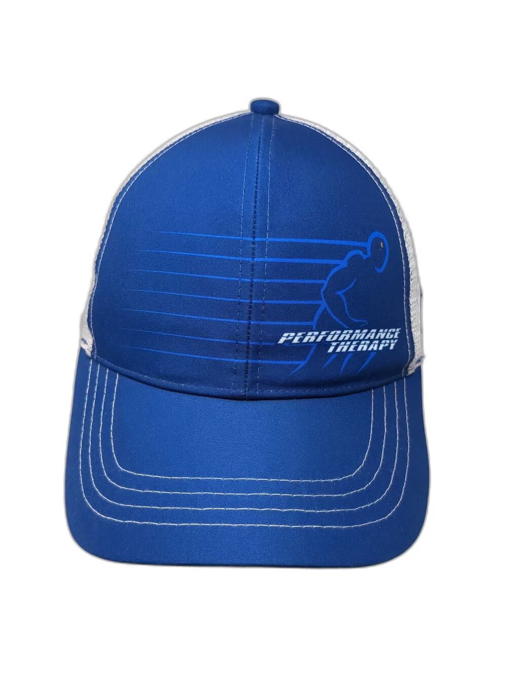 BOCO Gear Performance Therapy Blue White Trucker Hat Mesh One Size Adjustable